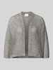 COMMA Strickjacke in offener Passform mit 3/4-Arm Hellgrau