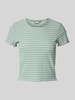 Only Slim fit T-shirt met viscose, model 'EMMA' Rietgroen