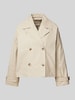 Selected Femme Trenchcoat met strookzakken, model 'CILO' Beige