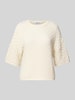 Jake*s Casual Gebreide pullover met 3/4-mouwen Offwhite