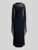 Lauren Ralph Lauren Fließendes Abendkleid mit Cape-Detail Dunkelblau