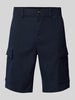 BOSS Orange RElaxed fit korte cargobroek met riemlussen, model 'Sisla' Marineblauw