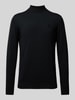 Karl Lagerfeld Strickpullover aus Wolle mit Stehkragen Black