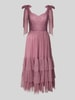 LACE & BEADS Cocktailkleid im Stufen-Look mit Raffungen Flieder