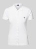 Polo Ralph Lauren Slim Fit Poloshirt mit durchgehender Knopfleiste Weiss