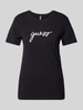 Guess T-shirt z nadrukiem z logo model ‘CARRIE’ Czarny