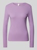 QS Longsleeve mit geripptem Rundhalsausschnitt Rosa