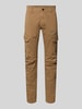 PME Legend Spodnie cargo o kroju slim fit z detalem z logo model ‘NORDROP’ Piaskowy