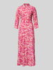 YAS Długa sukienka z listwą guzikową model ‘SAVANNA’ Mocnoróżowy