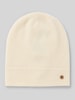 Fraas Kasjmier muts met labelapplicatie Offwhite