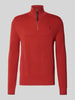Lerros Gebreide pullover met schipperskraag Rood