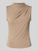 Pieces Shaped Fit Top mit Stehkragen Modell 'MADISON' Beige