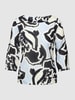 OPUS Blouse met all-over motief, model 'Fu intense' Lichtblauw