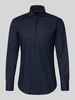 BOSS Slim Fit Businesshemd aus Baumwoll-Mix Modell 'H-HANK-SP' Marine