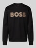 BOSS Sweatshirt met labelstitching, model 'Sharpe' Zwart