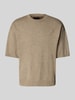 Jack & Jones Premium T-Shirt in Strick-Optik mit gerippten Abschlüssen Taupe