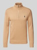 Polo Ralph Lauren Strickpullover mit Troyer-Kragen Camel