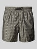 Emporio Armani Relaxed Fit Badeshorts mit Label-Print Dunkelgrau