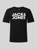 Jack & Jones T-shirt met labelprint, model 'CORP' Zwart