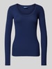 Polo Ralph Lauren Gebreide pullover met geribde ronde hals Marineblauw