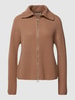 Christian Berg Woman Strickjacke mit Zweiwege-Reißverschluss Mittelbraun