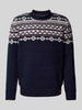 Superdry Strickpullover mit Label-Patch Dunkelblau