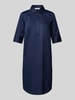 Christian Berg Woman Knielanges Hemdblusenkleid mit verdeckter Knopfleiste Marine