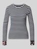 Marc Cain Slim Fit Longsleeve aus Baumwoll-Mix Marine