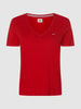 Tommy Jeans Slim fit T-shirt van biologisch katoen  Donkerrood