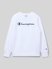 CHAMPION Sweatshirt mit Label-Print Weiss