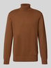 Tom Tailor Denim Regular Fit Rollkragenpullover aus reiner Baumwolle Camel