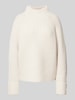 Calvin Klein Womenswear Gebreide pullover van lamswol met opstaande kraag Offwhite