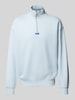 Hugo Blue Sweatshirt mit Troyer-Kragen Hellblau