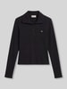 Calvin Klein Jeans Bluzka z długim rękawem o kroju slim fit z mieszanki bawełny Czarny