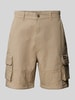 REVIEW Straight Leg Cargoshorts mit Label-Patch Beige