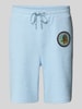 CARLO COLUCCI Regular Fit Shorts mit Label-Patch Hellblau