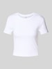 Only Slim Fit T-shirt aus reiner Baumwolle Modell 'ELINA' Weiss