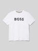 Boss T-Shirt mit Rundhalsausschnitt und Label-Print Weiss