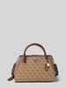 Guess Satchel Bag mit Label-Detail Modell 'NOELLE' Hellbraun