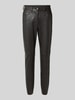 MAC Slim fit stoffen broek in leerlook, 'Vegan' Donkerbruin