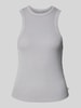 QS Tanktop met labeldetail Lichtgrijs