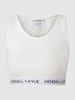 Kendall & Kylie Crop Top mit Logo-Bund  Offwhite