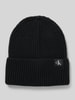 Calvin Klein Jeans Gebreide muts met labeldetail Zwart