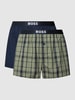 BOSS Boxershort met logo in band in een set van 2 stuks Olijfgroen