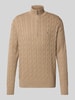Tommy Hilfiger Regular fit schipperstrui van puur katoen Taupe