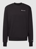 CHAMPION Sweatshirt mit Label-Stitching Modell 'Crewneck' Schwarz