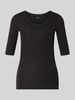Marc Cain T-Shirt mit Ärmelaufschlag und Rundhalsausschnitt Black