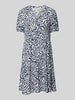Only Knielange jurk met all-over print, model 'NOVA LIFE' Jeansblauw