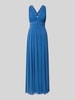 Jake*s Cocktail Abendkleid mit V-Ausschnitt und Raffungen Sky Melange