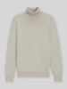 BOSS Orange Rollkragenpullover mit Logo-Patch aus Kaschmir Sand